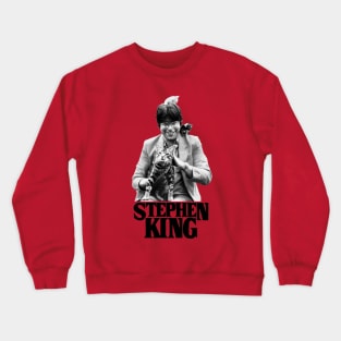 A young Stephen King covered in cats. Crewneck Sweatshirt